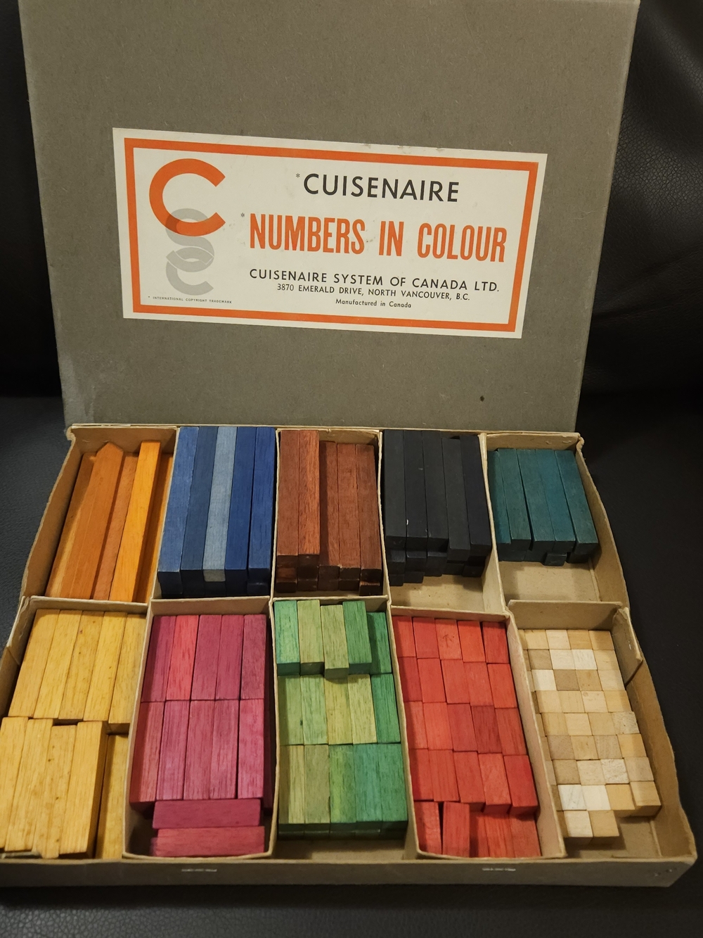 Vintage Cuisenaire Numbers in Colour Math Manipulative Rod Set WOW!